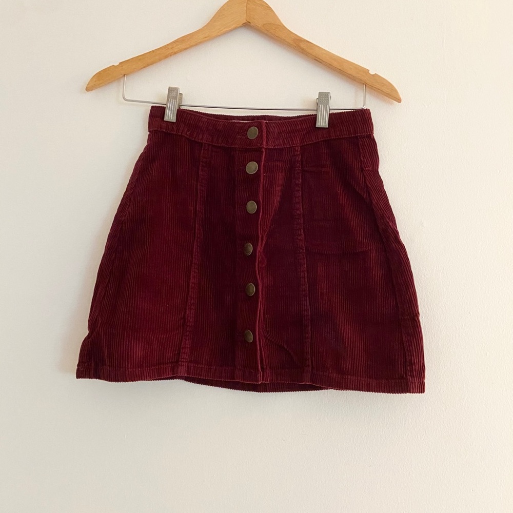 Maroon corduroy skirt